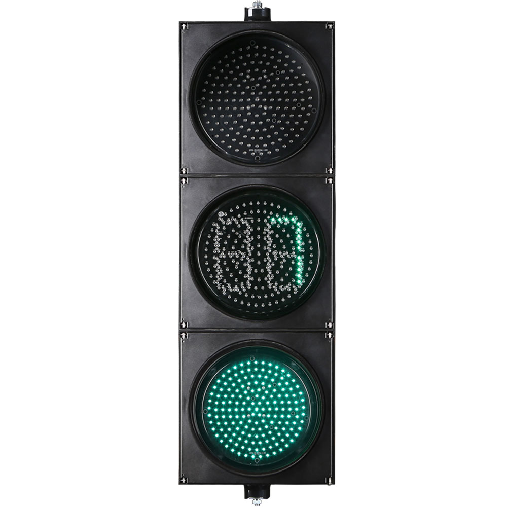 Feu de circulation à boule pleine rouge/jaune/vert à faible consommation avec compte à rebours