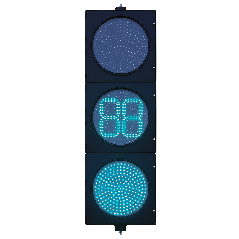 Feu de circulation à boule pleine rouge/jaune/vert à faible consommation avec compte à rebours