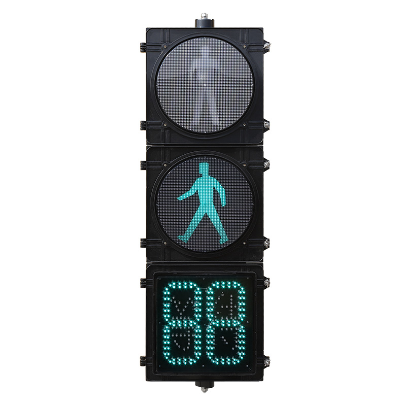 Feu de circulation piéton à haut flux avec compte à rebours