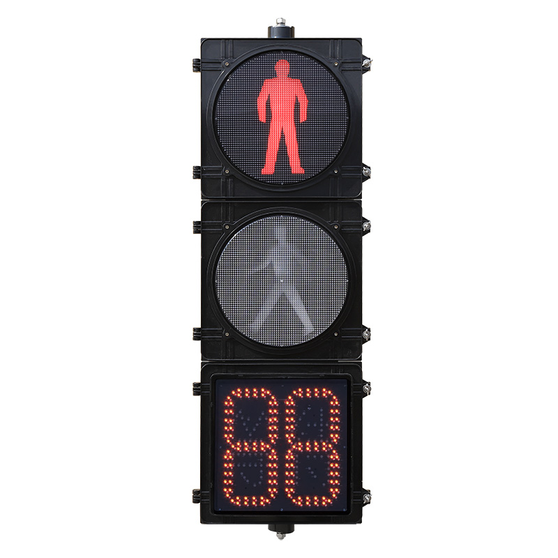 Feu de circulation piéton à haut flux avec compte à rebours
