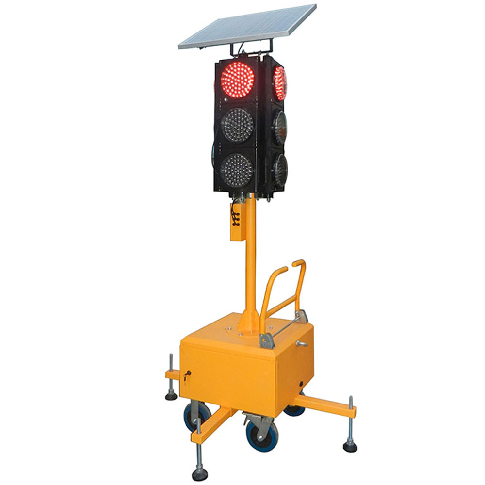 Feu de circulation intégré mobile à énergie solaire