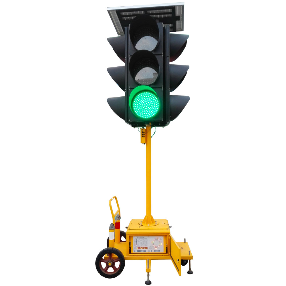 Feu de circulation intégré mobile à énergie solaire