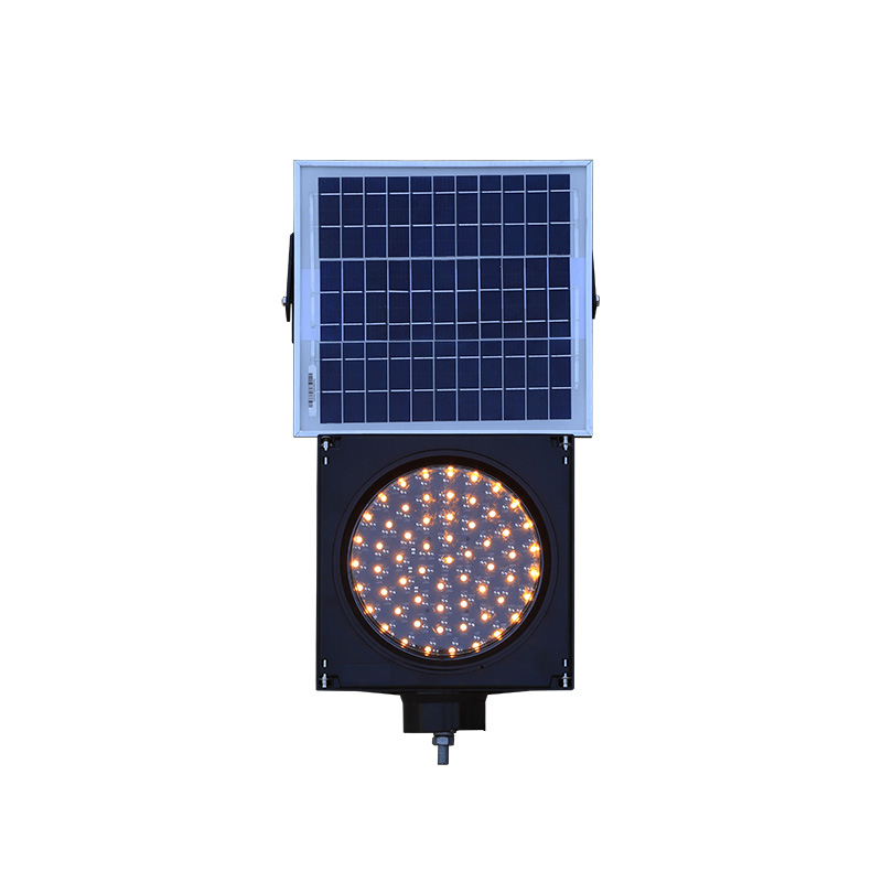 Feu clignotant jaune à énergie solaire