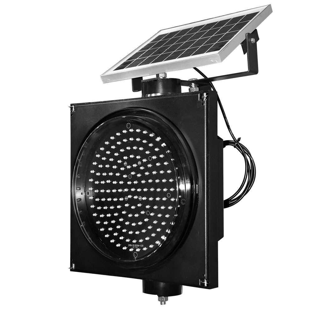 Feu clignotant jaune à énergie solaire