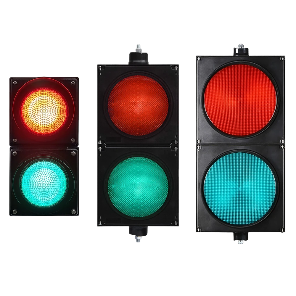 Feu de circulation à boule pleine rouge/vert à haut flux (deux unités)